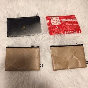 Lululemon set of 4 gift card/headband purses